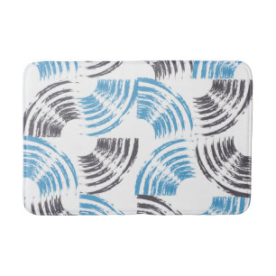 Tapis De Bain Cool, moderne, bleu abstrait tendance