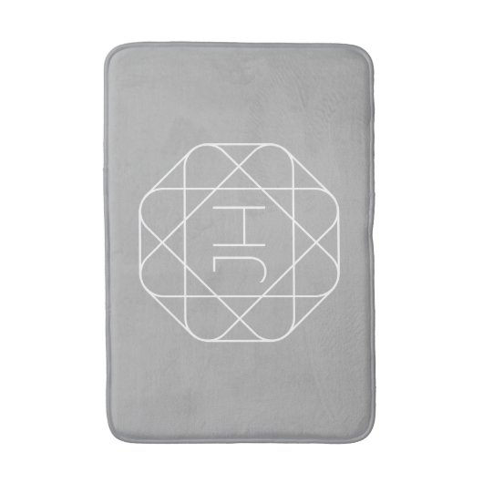 Tapis De Bain Cool monogram, style vibe | Grey & White (Devant (Vertical))