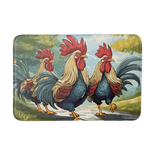 Tapis de bain Cool Roosters ! (Devant)