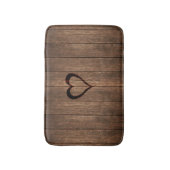 Tapis De Bain Copie de coeur brûlée par bois rustique (Devant (Vertical))