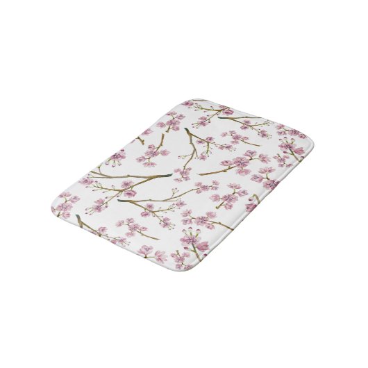 Tapis De Bain Copie de fleurs de cerisier de Sakura (Angle)