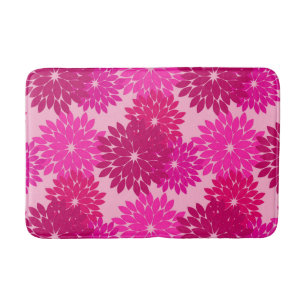Tapis De Bain Copie florale moderne, rose, fuchsia et vin de