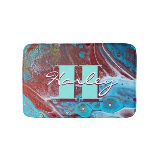 Tapis De Bain Copper and Teal Acrylic Flow (Devant)