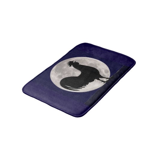 Tapis De Bain Coq au clair de lune (Angle)