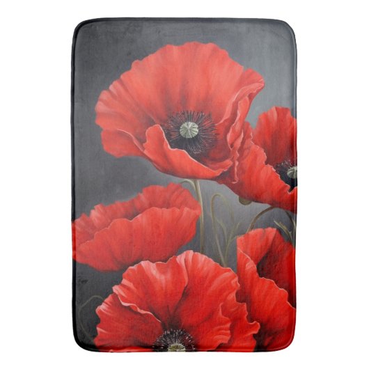Tapis De Bain Coquelicots rouges (devant Vertical)