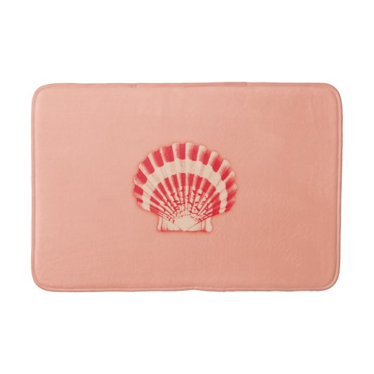 Tapis De Bain Coques marines - corail et pêche (Devant)