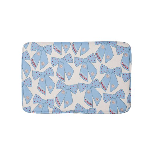 Tapis De Bain Coquette Bows Bleus (Devant)