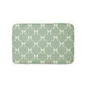 Tapis De Bain Coquette Bows Gingham Pattern Cream Sage Green (Devant)