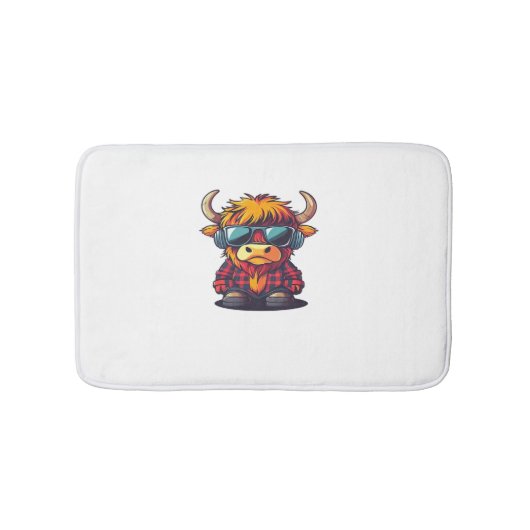 Tapis De Bain Coquette Highland Cow Bubblegum Tshirt Design, Hol (Devant)