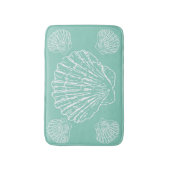 Tapis De Bain Coquillage Nautique Blanc Sur Vert Marécage (Devant (Vertical))