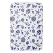 Tapis De Bain Coquillages bleus et blancs (devant Vertical)