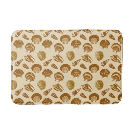 Tapis De Bain Coquillages - Brown sur un arrière - plan beige (Devant)
