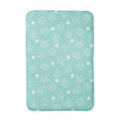 Tapis De Bain Coquillages et Starfish Motif Turquoise (Devant (Vertical))