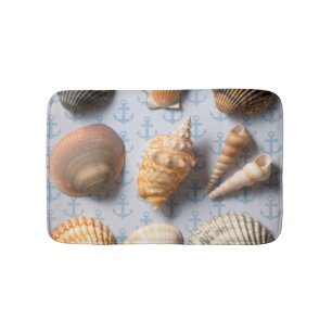Tapis De Bain Coquillages sur le contexte d'Ancre