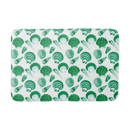 Tapis De Bain Coquillages - vert vert sur un arrière - plan (Devant)