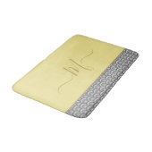 Tapis De Bain Coquille de coquillage moderne marine jaune gris (Angle)