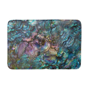Tapis De Bain Coquille de mer Abalone iridescente arc-en-ciel