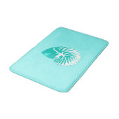 Tapis De Bain Coquille de Nautilus - turquoise, aqua et blanche (Angle)