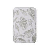 Tapis De Bain Coquilles de mer gris sauge doux croquis Antique N (Devant (Vertical))
