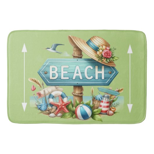Tapis De Bain Coquilles de plage pastel (Devant)
