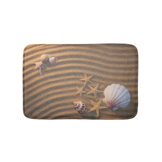 Tapis De Bain Coquilles et étoiles de mer de mer (Devant)