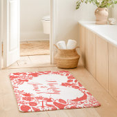 Tapis De Bain Corail & Créatures Marines Blanches Couple Monogra