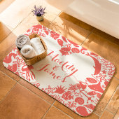 Tapis De Bain Corail & Créatures Marines Blanches Couple Monogra