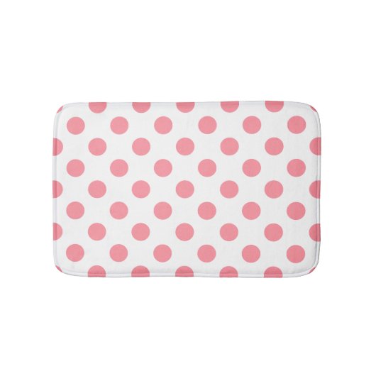 Tapis De Bain Corail et pois blancs (Devant)
