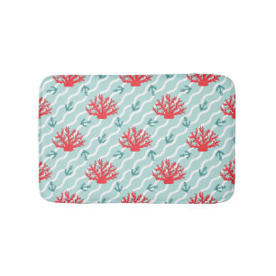 Tapis De Bain Corail rouge Motif 1