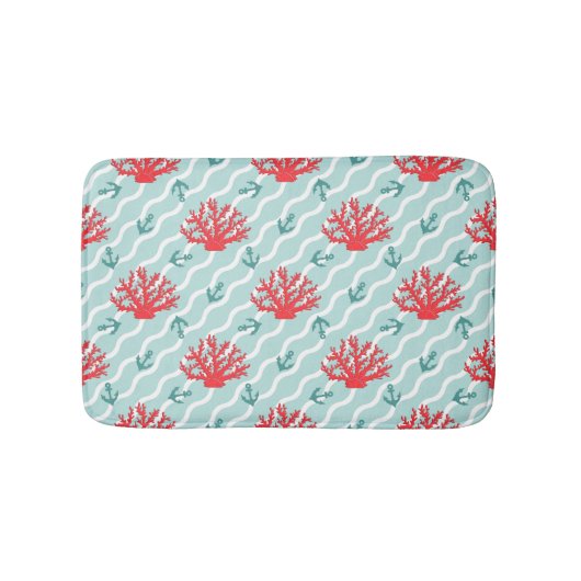 Tapis De Bain Corail rouge Motif 1 (Devant)