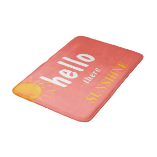 Tapis De Bain Coral Bonjour là Sunshine Typographie
