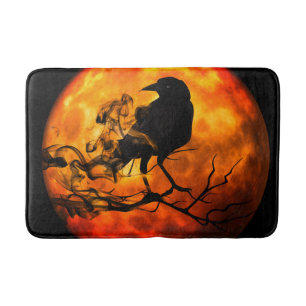 Tapis De Bain Corbeau nocturne d'Halloween