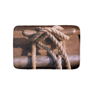 Tapis De Bain Corde attachée à une cravate de bateau