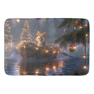 Tapis De Bain Corgi Christmas Festive Voyage