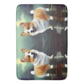 Tapis De Bain Corgi dans l'eau (devant Vertical)