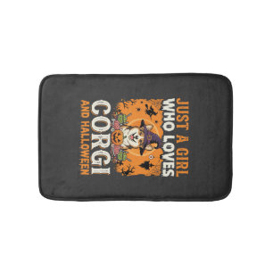 Tapis De Bain Corgi Halloween Sorcière Fille Horreur Vintage