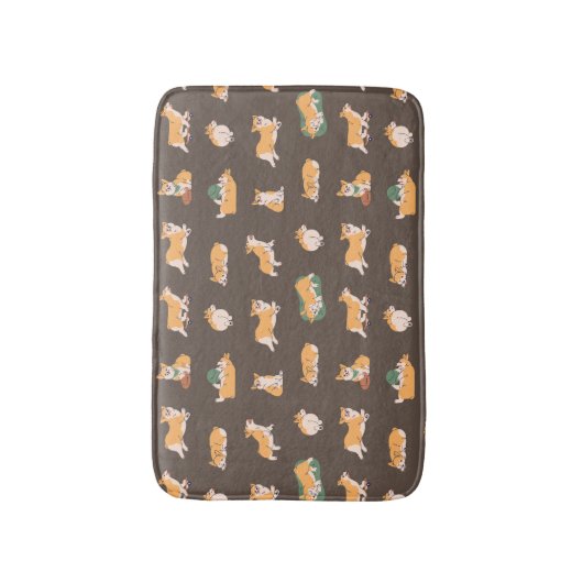 Tapis De Bain Corgi joyeux (Devant (Vertical))