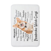 Tapis De Bain Corgi Traits (Devant (Vertical))
