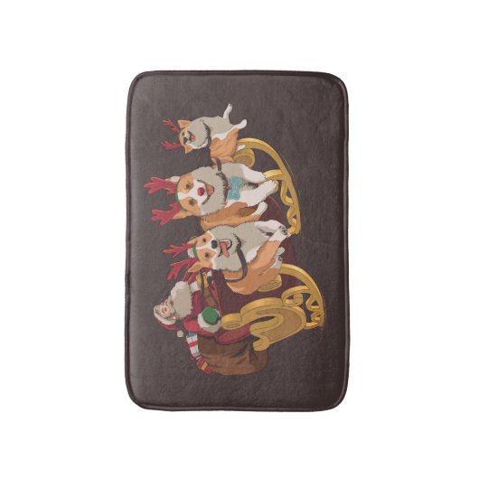 Tapis De Bain Corgis de Noël (Devant (Vertical))