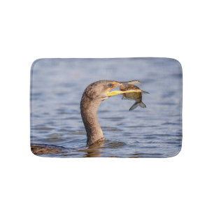 Tapis De Bain Cormoran avec un poisson