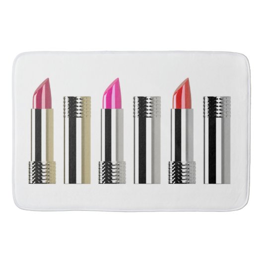 Tapis De Bain Cosmétologie beauté bâton argent rose blanc (Devant)