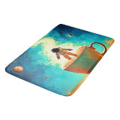 Tapis De Bain Cosmic Brew: Astronaut's Coffee Dream (Angle)
