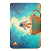 Tapis De Bain Cosmic Brew: Astronaut's Coffee Dream (devant Vertical)