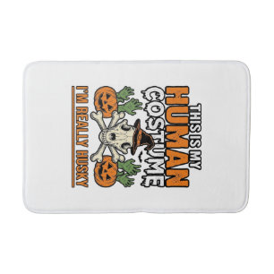 Tapis De Bain Costume Humain Husky Drôle T-Shirt Halloween Chien