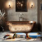 Tapis De Bain Côte Méditerranéenne Balcon Italien