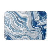 Tapis De Bain côte plage nautique vagues aquarelle bleu tourbill (Devant)