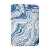 Tapis De Bain côte plage nautique vagues aquarelle bleu tourbill (Devant (Vertical))