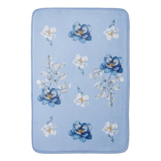 Tapis De Bain Coton bleu Magnolia (devant Vertical)