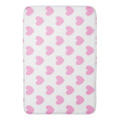 Tapis De Bain Coton Candy Pink coeurs sur blanc (devant Vertical)