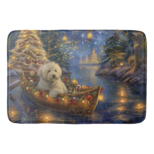 Tapis De Bain Coton De Tulear Noël Festive Voyage